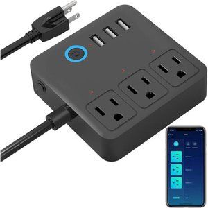 Smart Power Strip, 3 USB Ports and 3 Individually Controlled Smart Outlets, WiFi